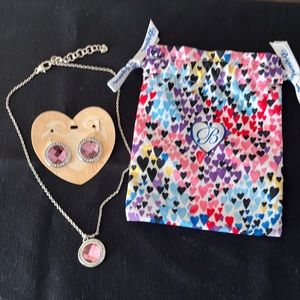 Brighton Trinity Aura Pink JN8872 Necklace & JE7522 Earrings Set